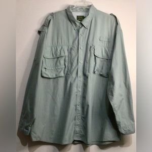 Green Cabela’s GuideWear, Vented, Long Sleeve Fishing Shirt. Size 4XL Tall